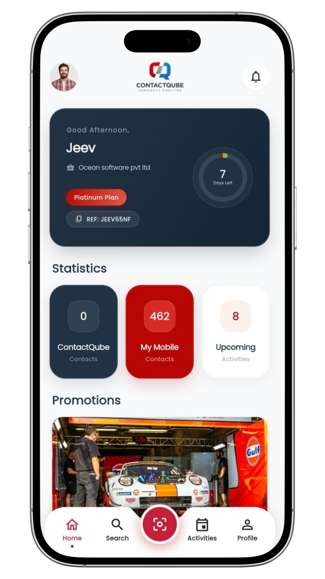 ContactQube Mobile App UI